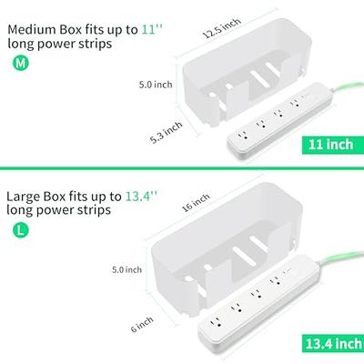 Cable Management Box 12.5 Small, Cord Hider for Power Strip, Electrical  Cord Storage Organizer, White/Gray 