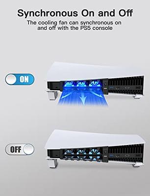 Charging Stand with Cooling Fan for PS5 Slim Console, Dual Controller  Charger Station with 9 RGB Light for DualSense/Edge, Quiet Cooling System  Accessories for Playstation5 Slim Digital/Disc 