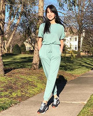 PRETTYGARDEN Women's Two Piece Outfit Short Sleeve Pullover with Drawstring Long  Pants Tracksuit Jogger Set (Green,X-Large) - Yahoo Shopping