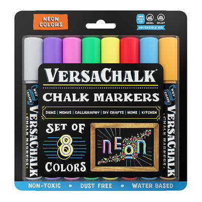 NUOBESTY 8Pcs erasable Fluorescent plate chalk paint markers light pen  liquid chalk pen glow in the dark markers liquid highlighters washable  paints