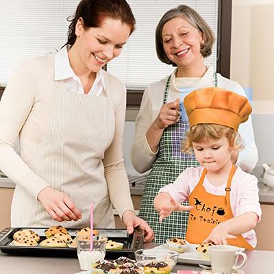 2 Pcs/Set Children Junior Apron Chef Hat Pocket Suit Kids Cooking