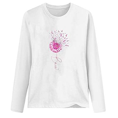 Women's Red Sweater Tunic Sweatshirts for Women Breast Cancer