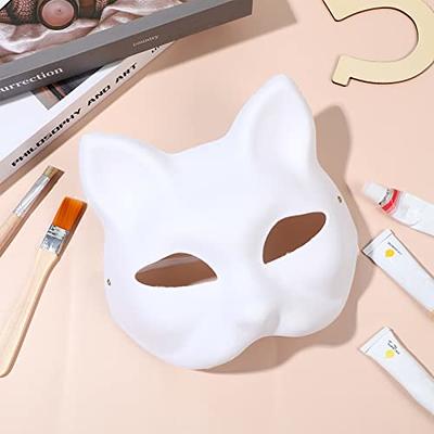 XYBHRC Cat Mask, 3PCS Therian Masks White Cat Masks Blank DIY Halloween  Mask Animal Half Facemasks Masquerade Cosplay Party - Yahoo Shopping