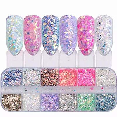 12 Colors Hexagon Chunky Nail Art Glitter 3D Holographic Nail Sequins  Glitter Flakes Confetti Shiny Charms Mermaid Hexagon Nail Art Sequins for  Women Girls DIY Acrylic Nail Manicure Decoration - Yahoo Shopping