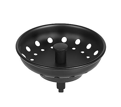 Black Sink Basket Strainer Drain Stopper, Stainless Steel Matte