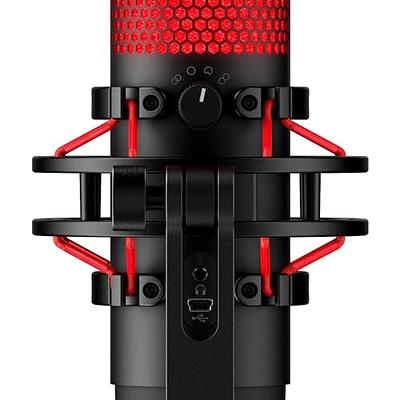  HyperX QuadCast - USB Condenser Gaming Microphone, for PC, PS4,  PS5 and Mac, Anti-Vibration Shock Mount, Four Polar Patterns, Pop Filter,  Gain Control, Podcasts, Twitch, , Discord, Red LED : Everything