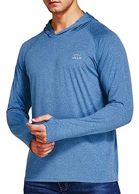 Willit Men's UPF 50+ Sun Protection Hoodie Shirt Long Sleeve Rash Guard  Fishing SPF Outdoor UV Shirt Lightweight Heather Blue M - Yahoo Shopping