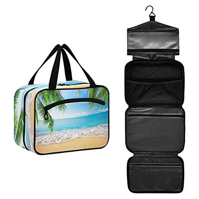 MULISOFT Toiletry Bag for Women and Men, Water-Resistant Travel Makeup Bag with Hanging Hook, Compact Travel Toiletry Organizer Bag, Makeup Organizer