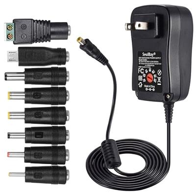 Power Adapter with AC Cord Cable - 12V 5A, UL Listed, FCC Certified - Ideal  for CCTV Camera, LED Light Strip, and More