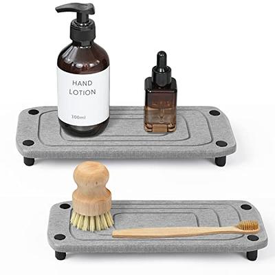 tdcokhe Home Sink Caddy, Instant Dry Bathroom Sink Organizer, Fast Drying  Diatomaceous Earth Stone Sink Tray Dish for Soap Sponge holder Toothbrush  Cup, Stainless Steel Feet with Rubber Bottom, Grey - Yahoo