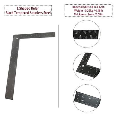 L-Shaped Framing Square Stainless Steel 90 Degree Right Angle Square Ruler Carpenter’s Square Metal Measurement Square Tool(300mm*150mm)