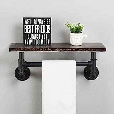 MBQQ Industrial Pipe Shelf Bathroom Shelves Wall Mounted,19.6in