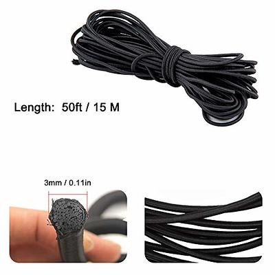 1/8''-3mm Polyester Shock Cord 50 ft - Black 