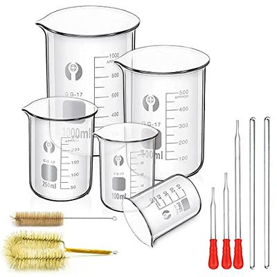 3pcs Graduated Measuring Cup Liquid Measuring Cup Glass Beaker for Laboratory, Size: Medium