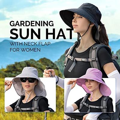 Women's Sun Hat With Neck Flap, Men's Wide Brim Gardening Hat Safari Cap  Upf 50+ Uv Protection Fishing Hiking Beach Hat, Khaki