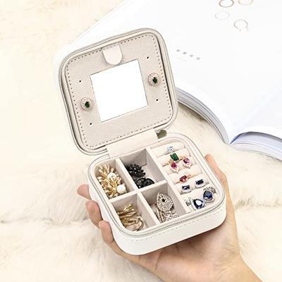 Mini Jewelry Travel Case,Small Travel Jewelry Organizer, Portable Jewelry  Box Travel Mini Storage Organizer Portable Display Storage Box For Rings  Earrings Necklaces Gifts 