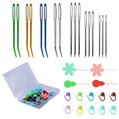 Bead Spinner Needle 9Pcs 7.5 Inches Big Eye Curved Needles Steel Needle For  St