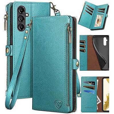 Mens Womens Leather Wallet Credit Card Holder RFID Blocking Zipper