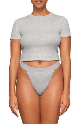 SKIMS Cotton Rib T-Shirt in Light Heather Grey at Nordstrom, Size