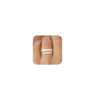 Honsny 14K Gold Plated Stacking Rings Set for Women CZ Heart Simple Cute  Silver Rings for Teen Girls Dainty Thumb Stackable Rings Statement Band  Rose Gold Rings Size 4-11 - Yahoo Shopping
