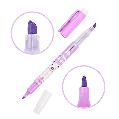 BAYTORY Pastel Highlighters and Colored Ink Pens, Glitter Aesthetic Cute  Highlighter and Pens No Bleed Journaling Stationary School Office Supplies  (Purple) - Yahoo Shopping