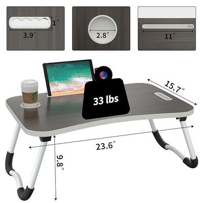 BUYIFY Folding Lap Desk, 23.6 Inch Portable Wood Black Laptop Bed Desk Lap  Desk with Cup Holder, for Working Reading Writing, Eating, Watching Movies  for Bed Sofa Couch Floor - Yahoo Shopping