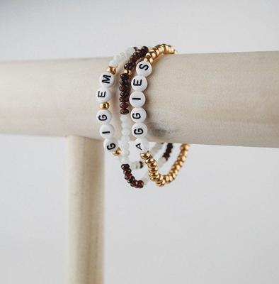 Collegiate Gold Beaded Bracelets