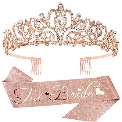 Bride To Be Team Set Bride To Be Sash & Headband Tiara & Shoulder Length  Veil Bachelorette Party Supplies Bridal Shower Decoration Accessories