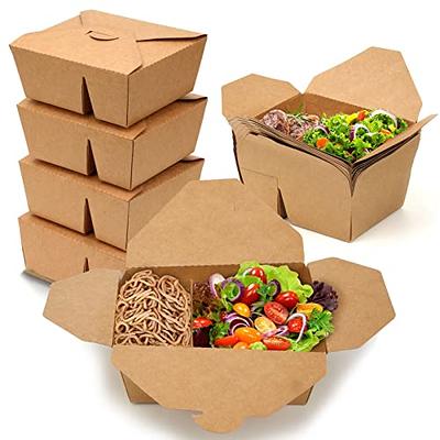 SEUNMUK 60 Pcs 40 oz Kraft Brown Food Boxes, Disposable Kraft Paper to Go Box Containers, Take Out Food Containers, Recyclable Lunch Box with
