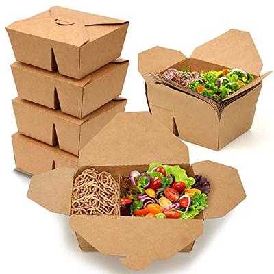 SEUNMUK 60 PCS 40 OZ Kraft Brown Food Boxes, Disposable Kraft Paper to Go  Box Containers, Take Out Food Containers, Recyclable Lunch Box with Windows