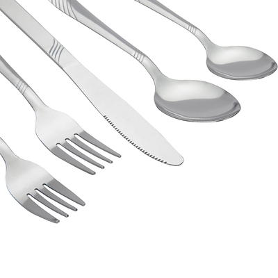 Mainstays 4-Piece Swirl Stainless Steel Dinner Knife Set, Silver Tableware