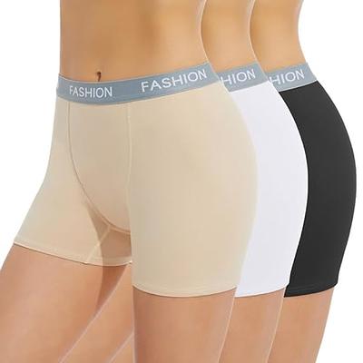 INNERSY Slip Shorts for Women High Waisted Under Dresses Summer Shorts 3  Pack (L, Black/Nude/White)