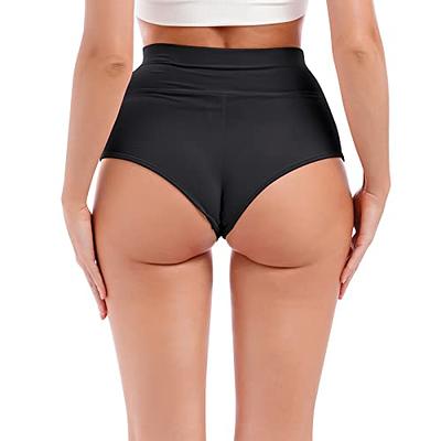 Plus Size Yoga Shorts Women High Waist Workout Shorts Lift Butt