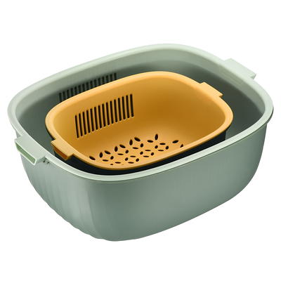 Unique Bargains Colander Strainer Basket Plastic Double Layer