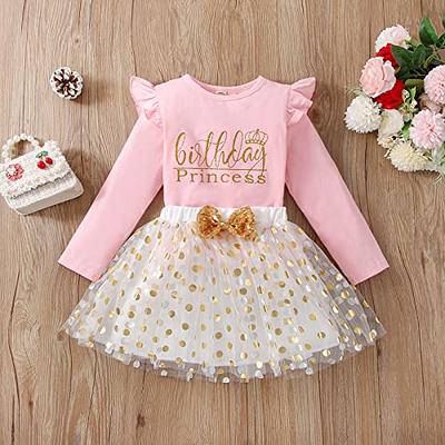 Toddler Baby Outfit Little Girls Button Down Shirts High Waist Tutu Skirt  Set | eBay