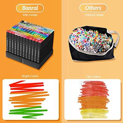 Banral Alcohol Markers Set, 120 Colors Dual Tip Alcohol Based Art