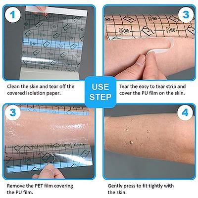 OBTANIM Transparent Waterproof Stretch Clear Adhesive Film Bandage Skin  Dressing Tape for Tattoo Aftercare (4 x 394 Inch)