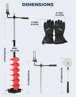 DEERFAMY Ice Fishing Auger, 8 Inch in Diameter Nylon Ice Auger, 47 Inch  Long Cordless Ice Augers for Ice Fishing, Auger Drill with 20 Inch  Extension, Drill Adapter, Ice Scoop, Gloves, Red - Yahoo Shopping