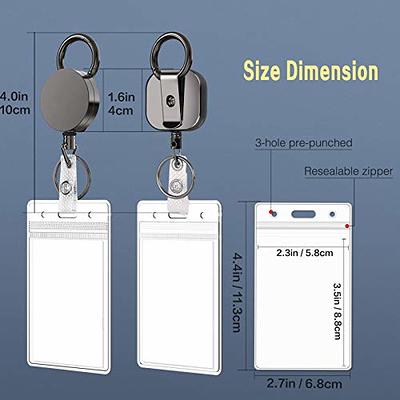 WWW (2 Pack) Heavy Duty Metal Retractable Badge Holders Reel with  [Carabiner] [Belt Clip Key Ring ] and [2pcs Plastic ID Card Holders] 25  inches Reinforced Wire Cord,Round and Square - Yahoo Shopping