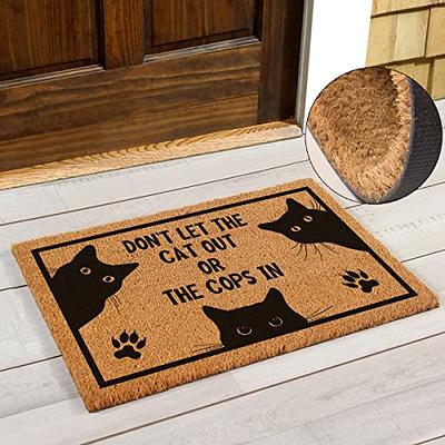 A1 Home Collections A1hc Welcome Mat Black/Beige 24 in. x 39 in. Coir PVC Classic Border Heavy Duty Door Mat