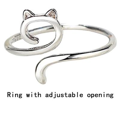 Colorful Yarn Ring Cat Kitty Ears Adjustable Size Crochet Ring Beginner  Knitting Crocheting Gift Crochet Tension Regulator Tool Finger Ring Gift  (Silver, One Size) - Yahoo Shopping