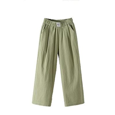 High-waisted formal pants (M, Green)