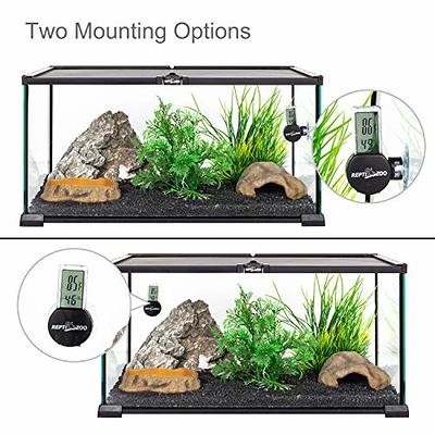 REPTI ZOO Reptile Terrarium Thermometer Hygrometer Digital Display 2PCS Pet  Rearing Box Reptiles Tank Thermometer Hygrometer with Suction Cup