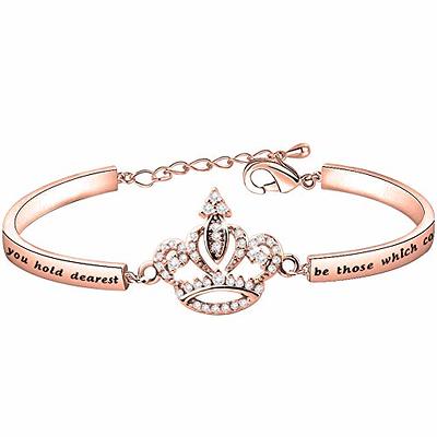 Personalized Girls Princess Crown Bracelet-Daddy's Little Girl,Dad Daughter  Gift