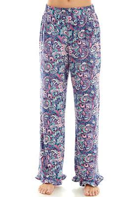 Crown & Ivy Women's Ruffle Hem Printed Sleep Pants, Small - Yahoo Shopping