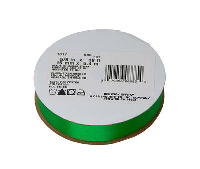 Offray Ribbon, Emerald Green 1 1/2 inch Single Face Satin