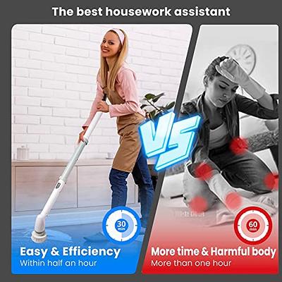 Wireless Electric Cleaner Brush Handheld 360 Degree Electric Scrubber with  4 Heads IPx7 Waterproof for Housework Window Bathroom