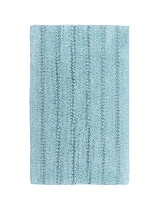 Knightsbridge Square Honeycomb 100% Cotton Reversible Bath Rug 20 X 30 Aqua