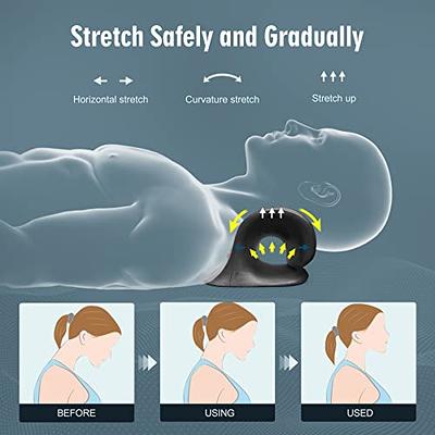 BLABOK Neck and Shoulder Relaxer,Portable Cervical Traction Device Neck  Stretcher,Neck Posture Corrector Chiropractic Pillow for TMJ Pain Relief  and Cervical Spine Alignment Blue