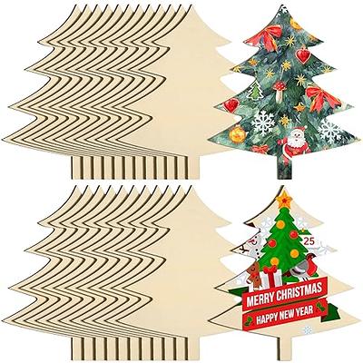 24 Pcs Unfinished Wood Snowflake Shaped Christmas Tree Wooden Ornaments for  Crafts, Holiday Decorations